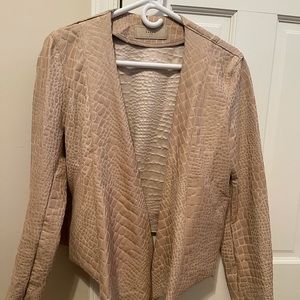 Faux crocodile crop jacket